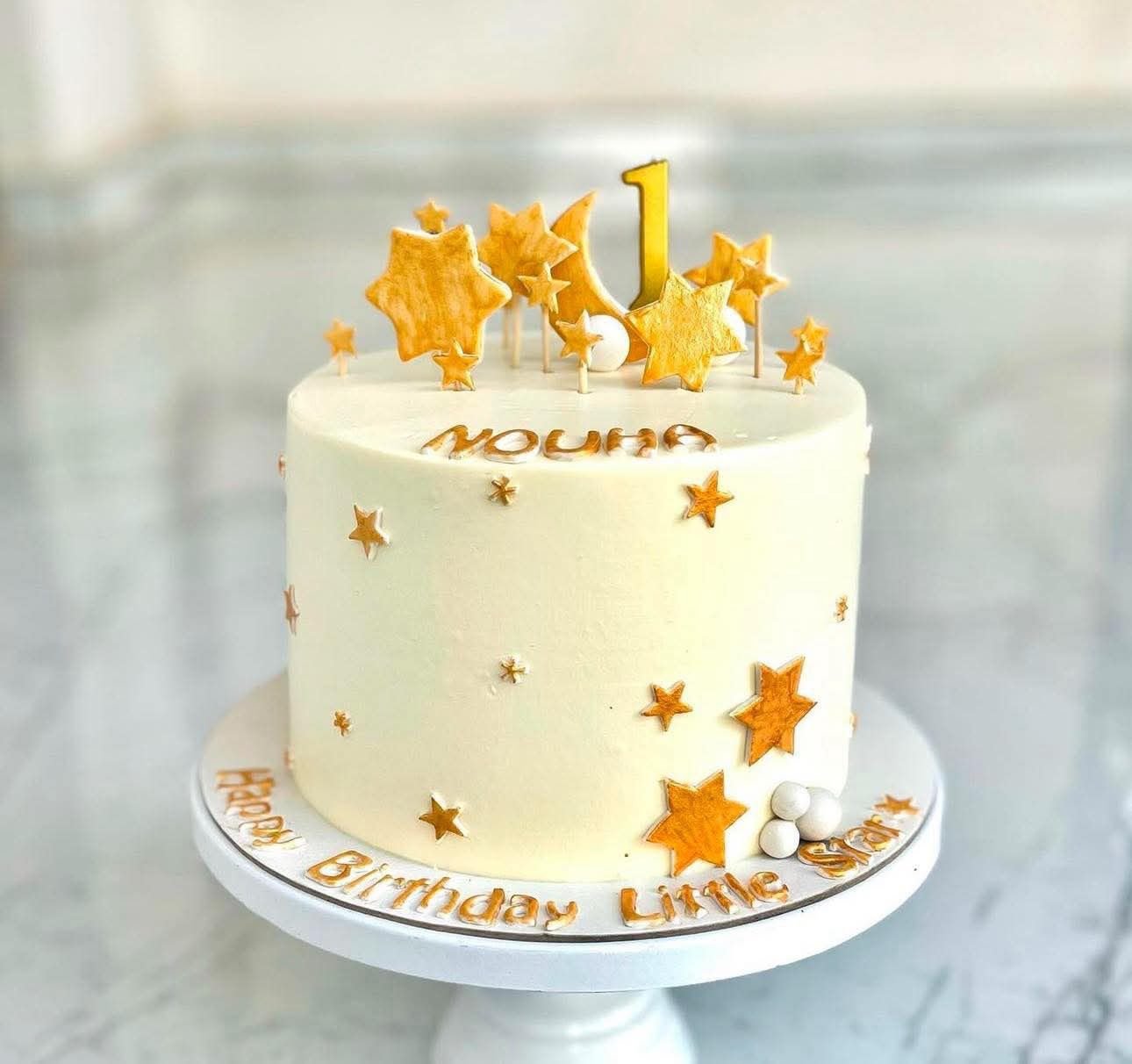 WhatsApp Image 2026-01-22 at 03.43.02 Golden Star & Moon Cake Topper Set with Number 1 (1kg) - Image 1