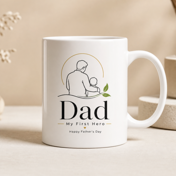 Dad My First Hero Mug – Personalized Father’s Day Coffee Mug