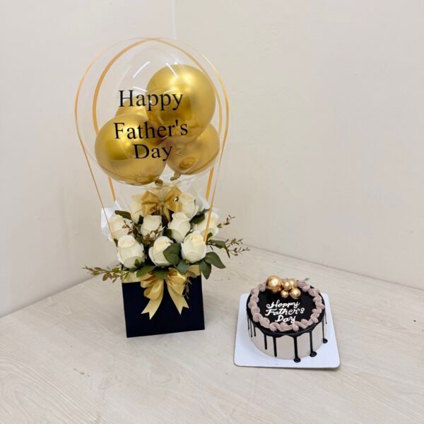 Father’s Day Balloon Flower Box with Cake Combo